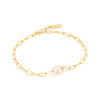 Gold Pearl Sparkle Chunky Chain Bracelet