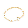 Gold Link Charm Chain Connector Bracelet