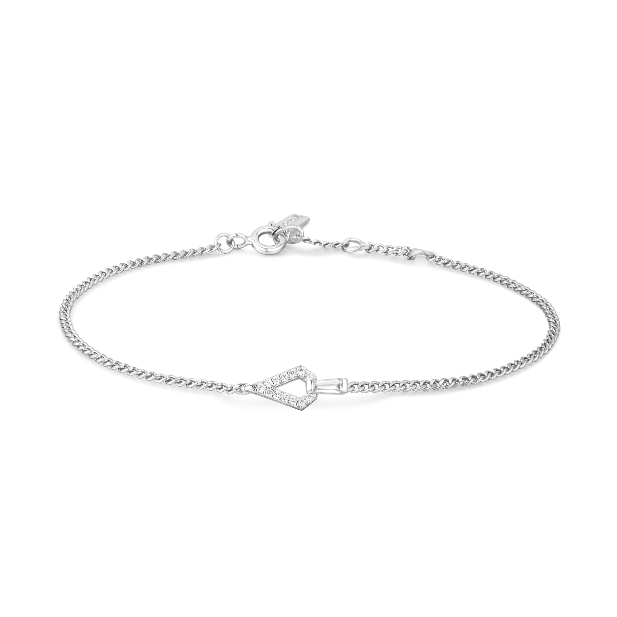 Silver Geometric Cubic Zirconia Bracelet