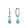 Turquoise Drop Wave Huggie Hoop Earrings