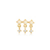 Gold Kyoto Opal Drop Sparkle Barbell Single Earring