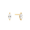 Gold Marquise Solitaire Studs