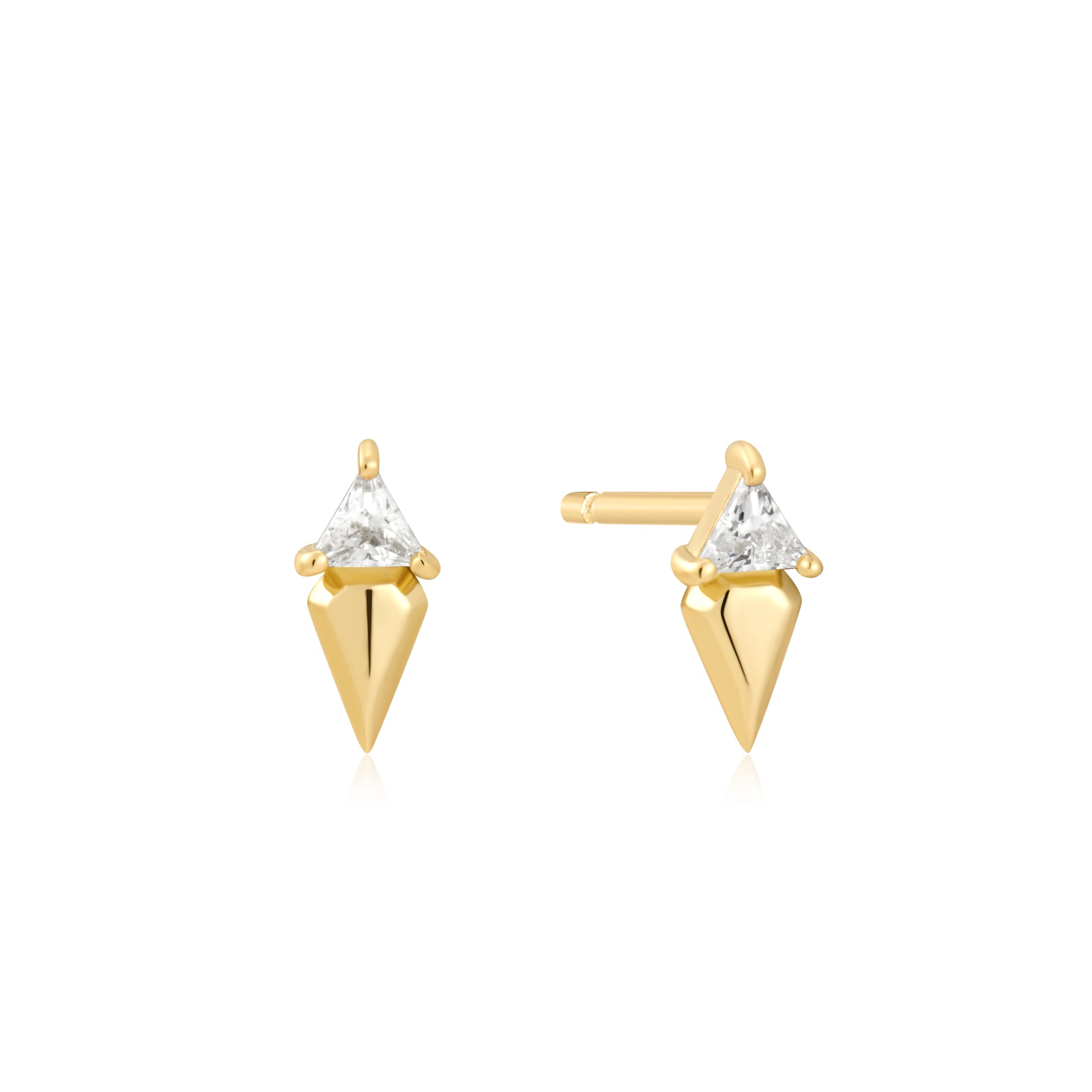 Gold Triangle Cubic Zirconia Geometric Stud Ear Jackets