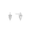 Silver Triangle Cubic Zirconia Geometric Stud Ear Jackets