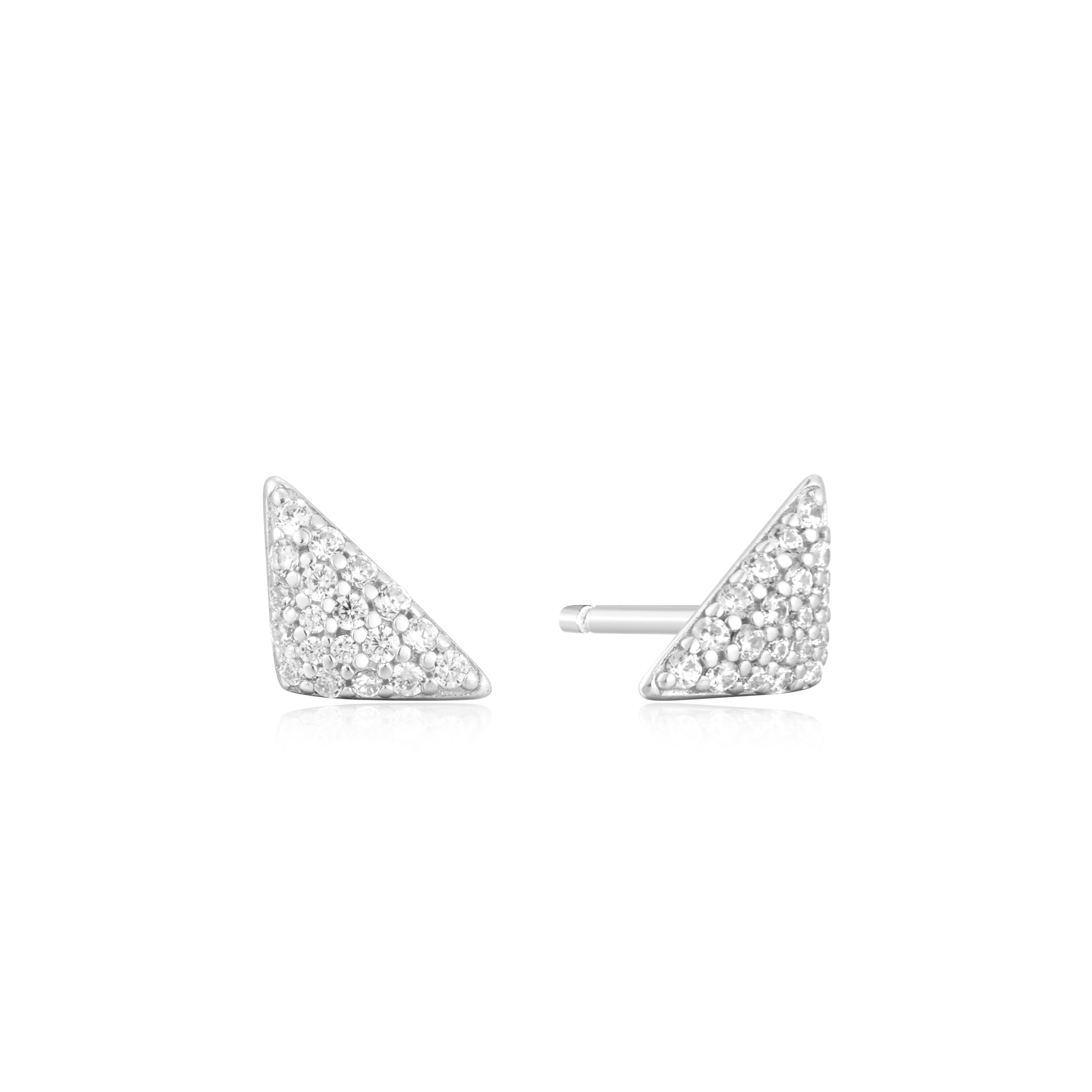 Silver Triangular Pavé Studs