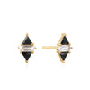 Gold Triangle Black/White Cubic Zirconia Studs