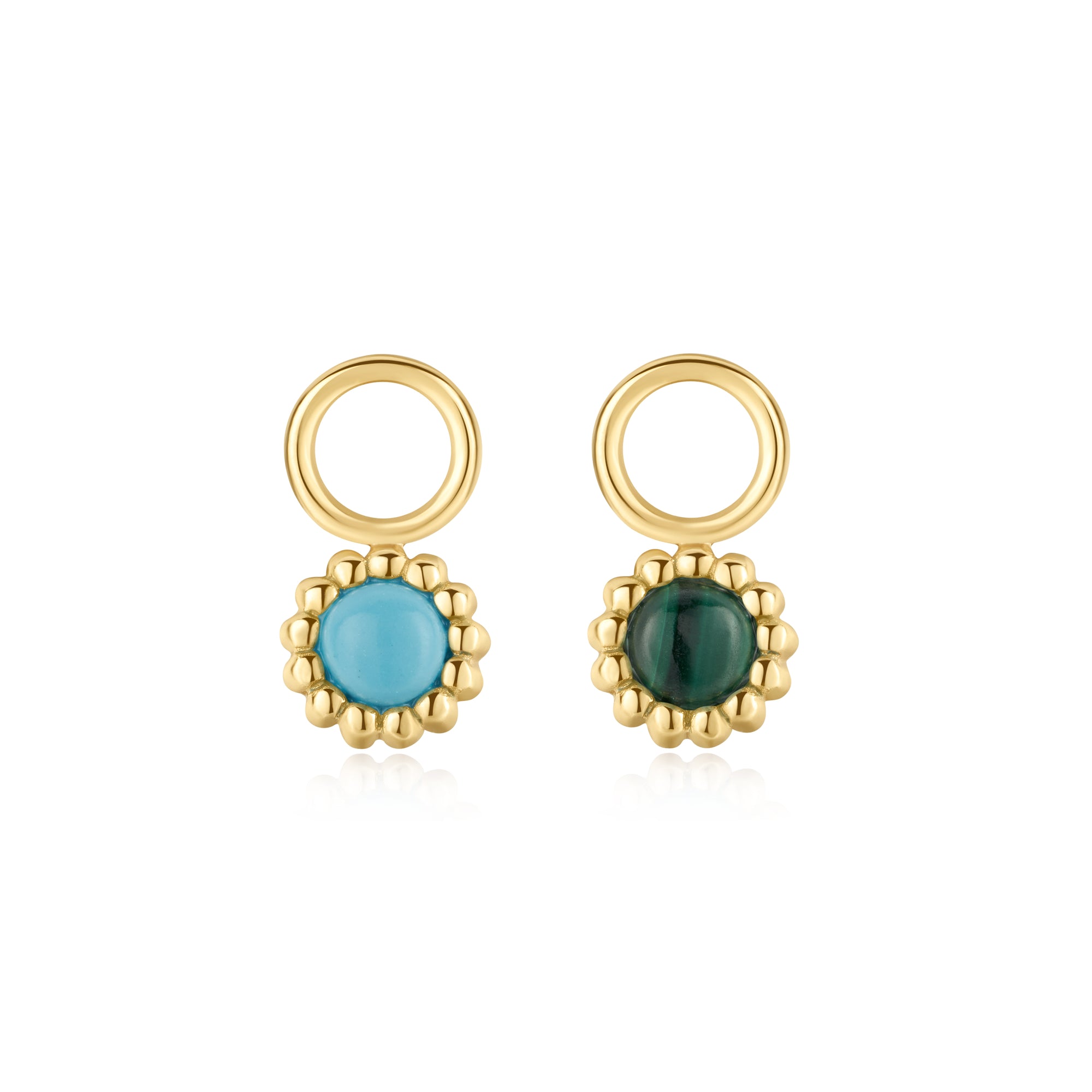 Gold Malachite and Turquoise Earring Charm