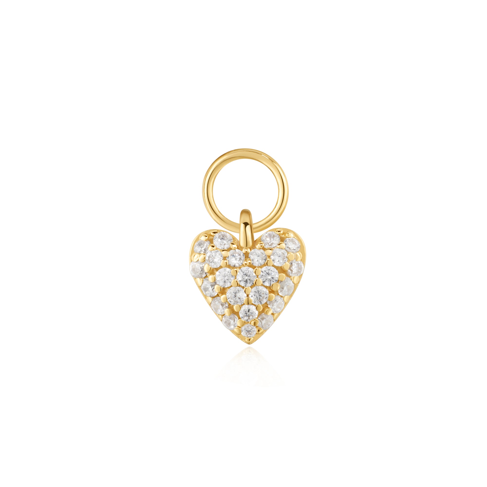 Gold Heart Pavé  Earring Charm