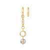 Gold Celestial Sphere Charm Oval Hoop Earrings