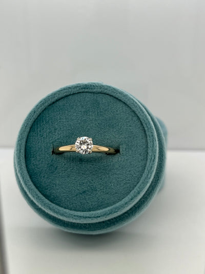 Yellow Gold Solitaire Engagement Ring with Sizing Shank