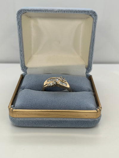 Baguette and Round Diamond Fashion Ring