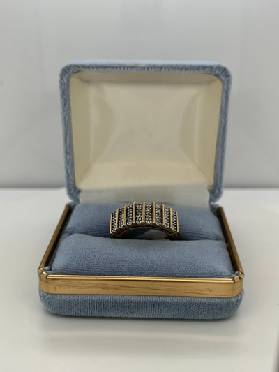 Bar Set Wide Diamond Ring