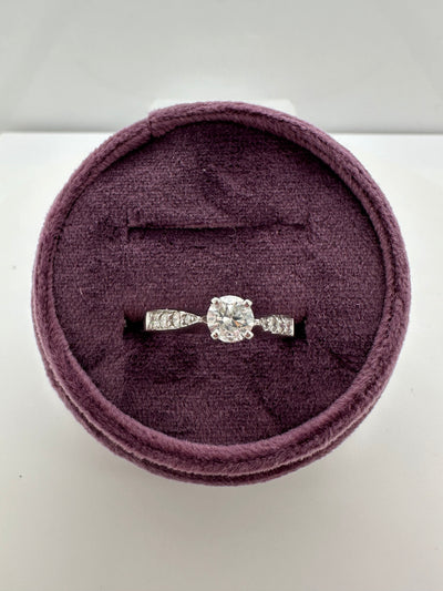 Platinum Moissanite Engagement Ring