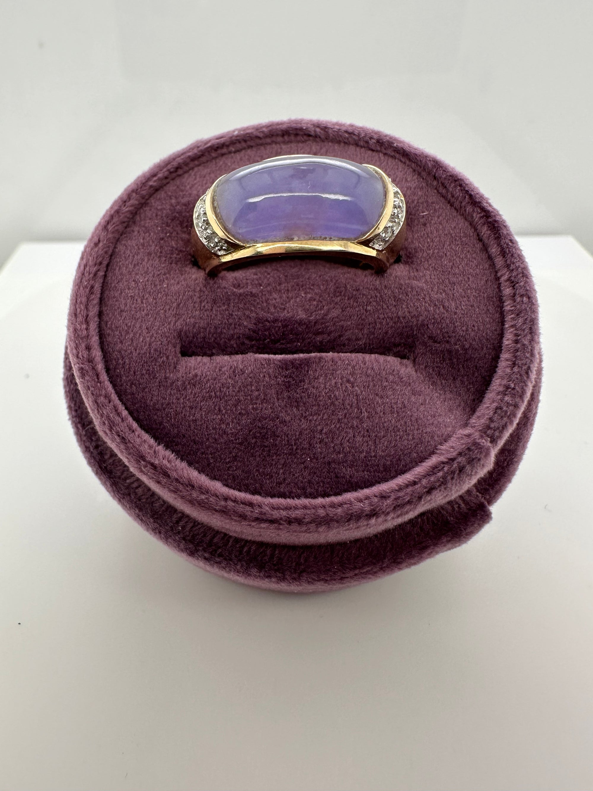 14K Yellow Gold Purple Stone Ring