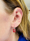 College Spirit Red Enamel "O" Interlocking Dangle Earrings