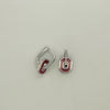 College Spirit Red Enamel "O" Interlocking Dangle Earrings