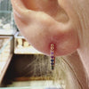 Rose Gold Multi-Sapphire Huggie Hoops