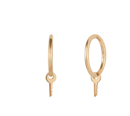 Yellow Gold Abstract Greek Key Stud Earrings