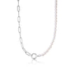 Pearl Chunky Link Chain Necklace