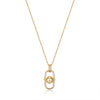 Gold Orb Link Drop Pendant Necklace