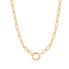 Gold Link Charm Chain Connector Necklace