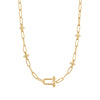 Gold Stud Link Charm Necklace