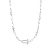 Silver Stud Link Charm Necklace