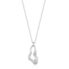 Silver Twisted Wave Drop  Pendant Necklace