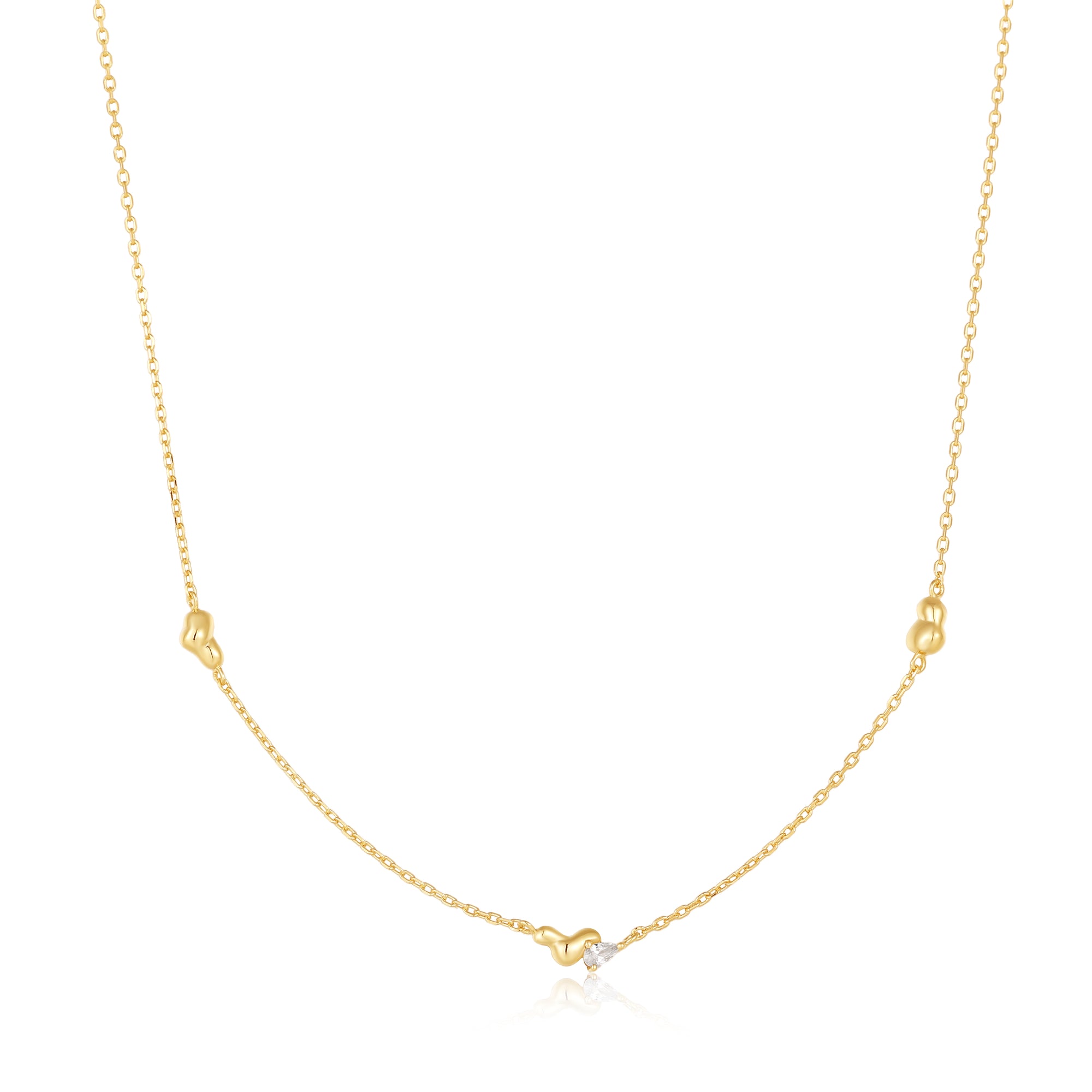 Gold Twisted Wave Chain Necklace