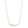 Gold Pavé Bar Chain Necklace