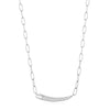 Silver Pavé Bar Chain Necklace