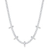 Silver Curb Chain Sparkle Point Necklace