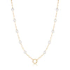 Gold Pearl Chain Charm Connector Necklace