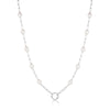 Silver Pearl Chain Charm Connector Necklace