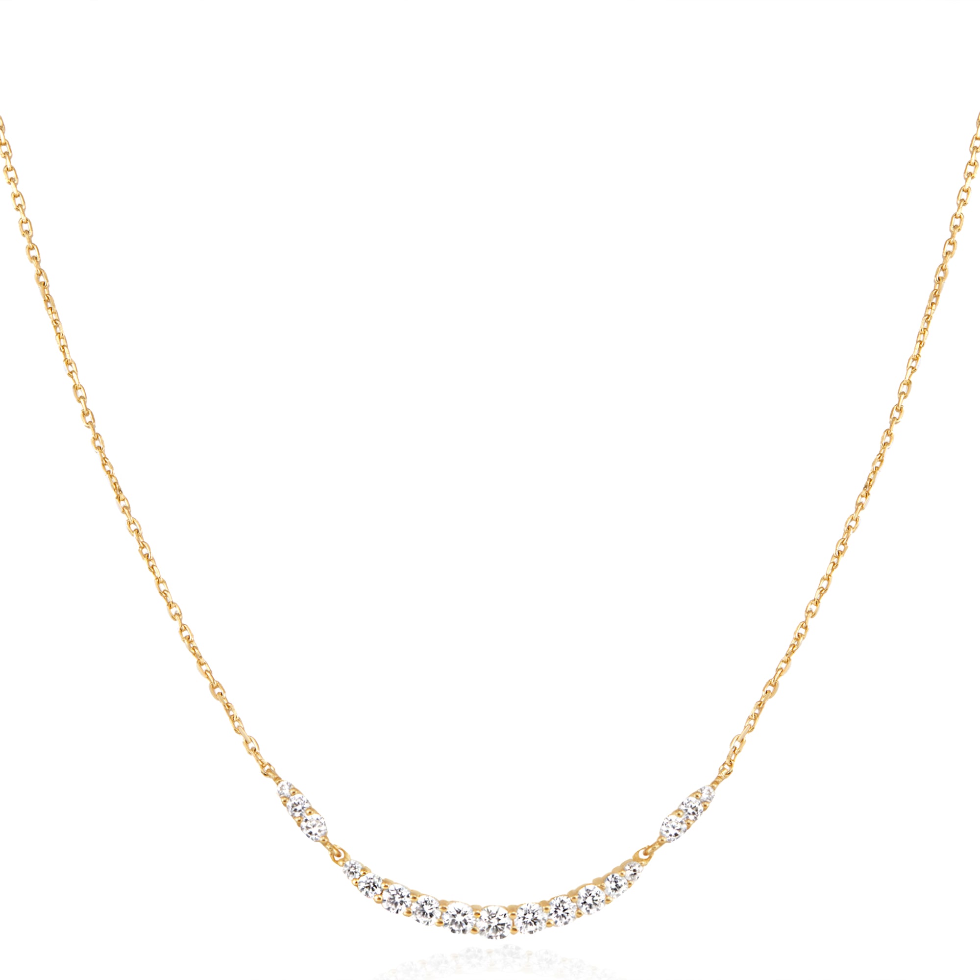 Gold Arc Pavé Necklace