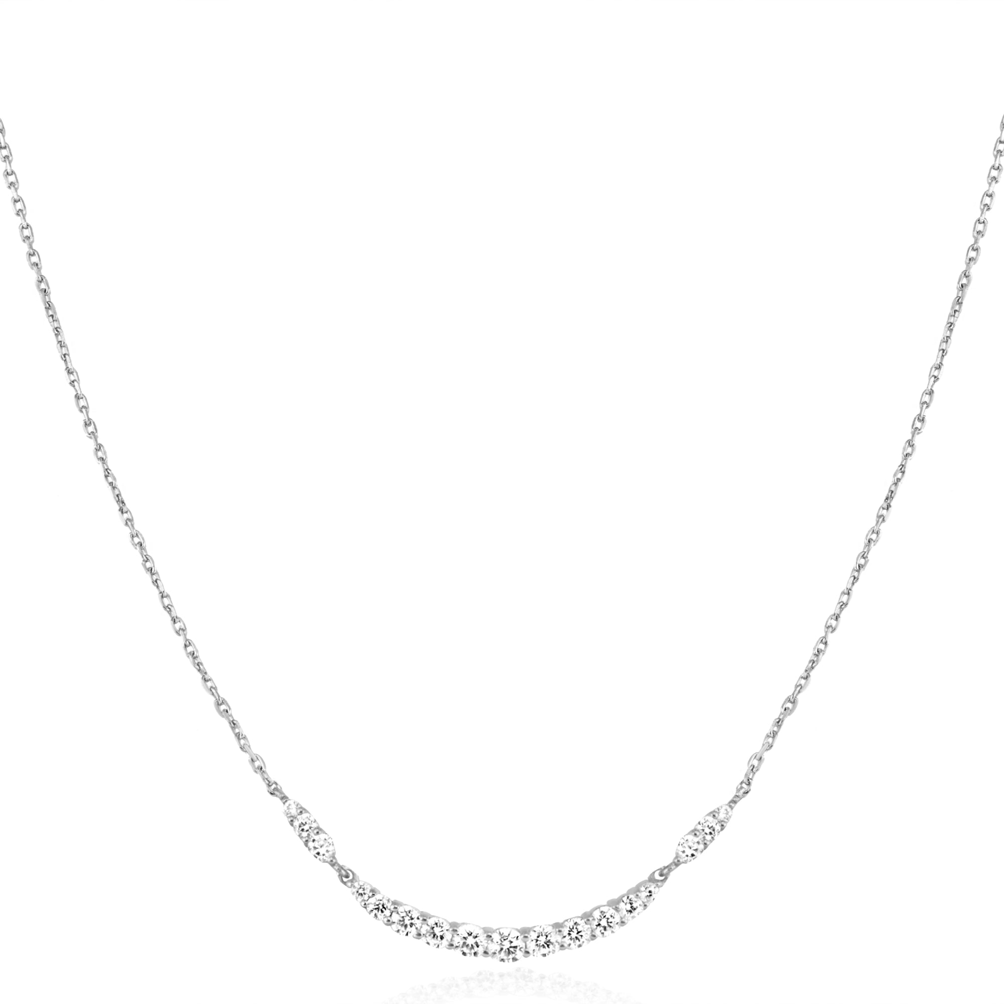 Silver Arc Pavé Necklace