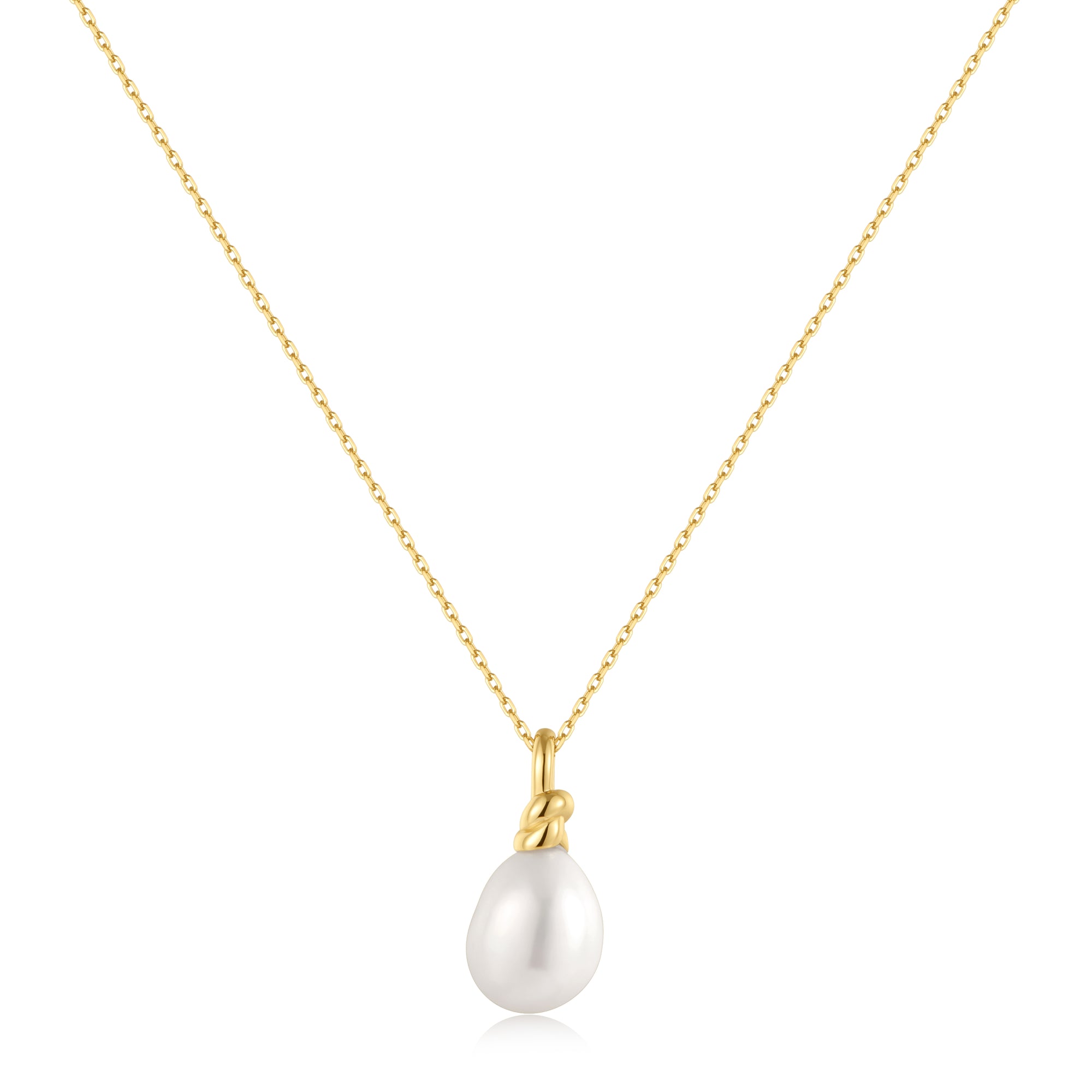 Gold Freshwater Pearl Pendant Necklace