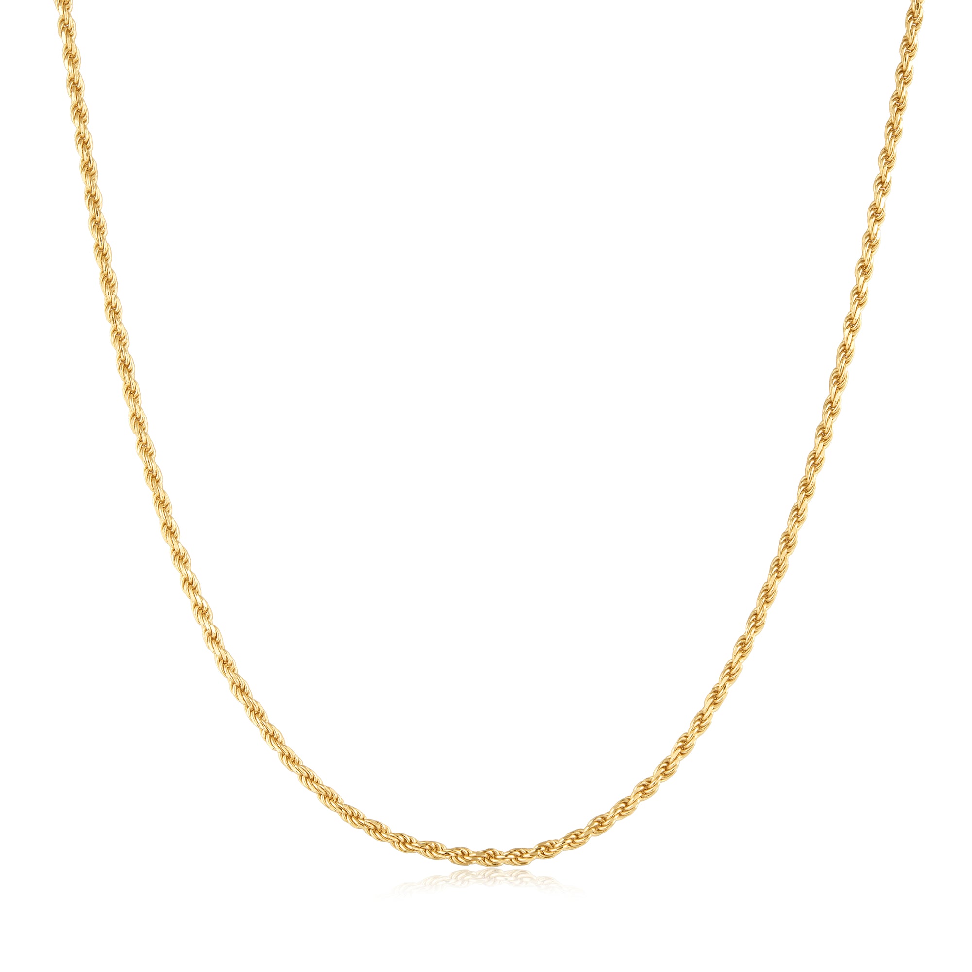 Gold Rope Twist Chain Necklace