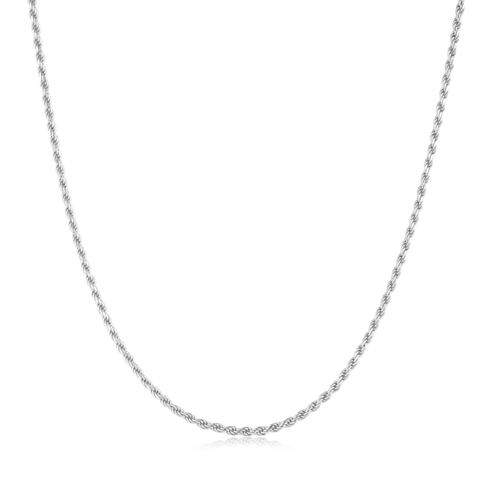 Silver Rope Twist Chain Necklace