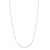 Silver Freshwater Pearl and White Cubic Zirconia Bezel Set Slider Necklace