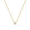 Gold Round Solitaire Cubic Zirconia Necklace