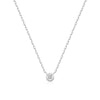 Silver Round Solitaire Cubic Zirconia Necklace