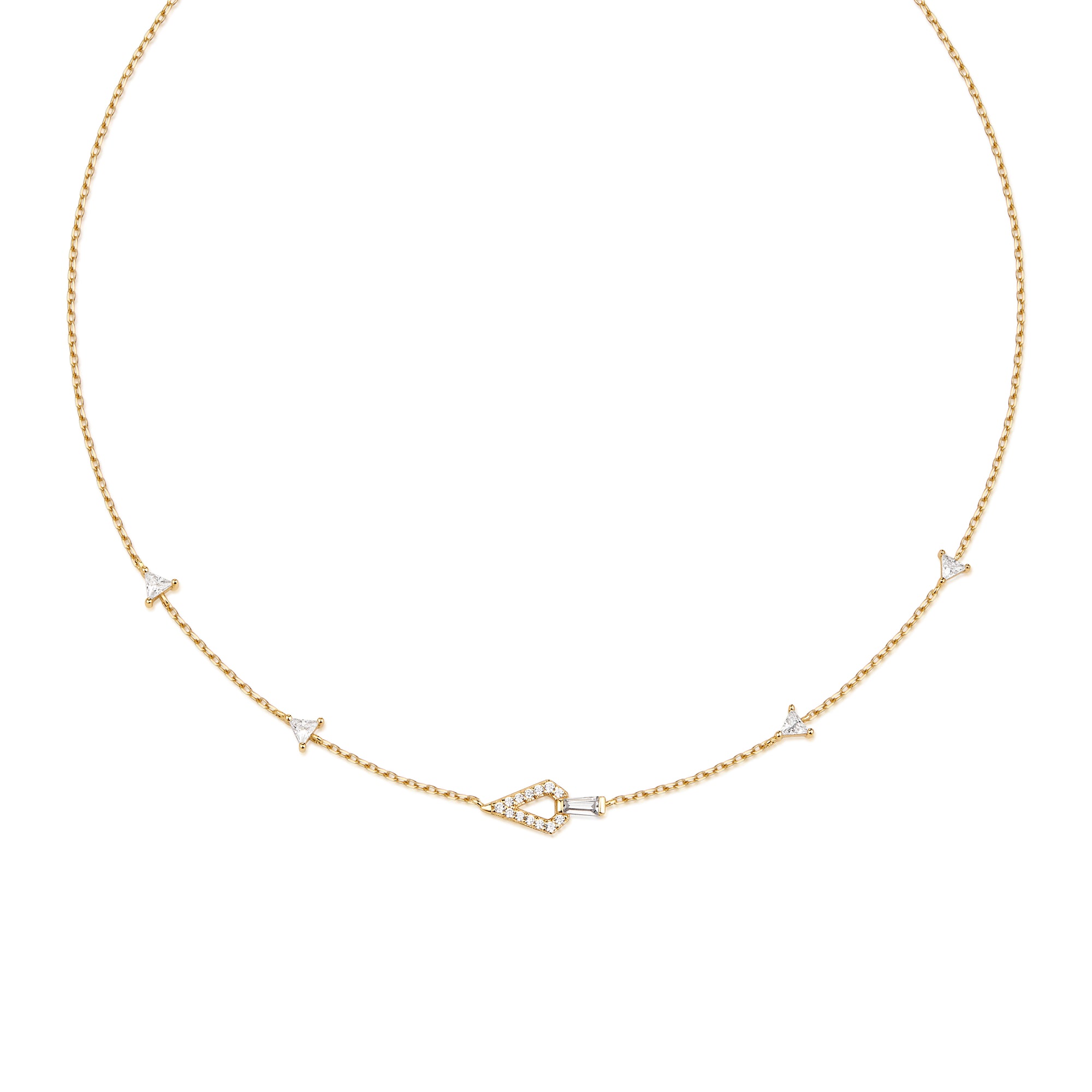 Gold Geometric Satellite Necklace