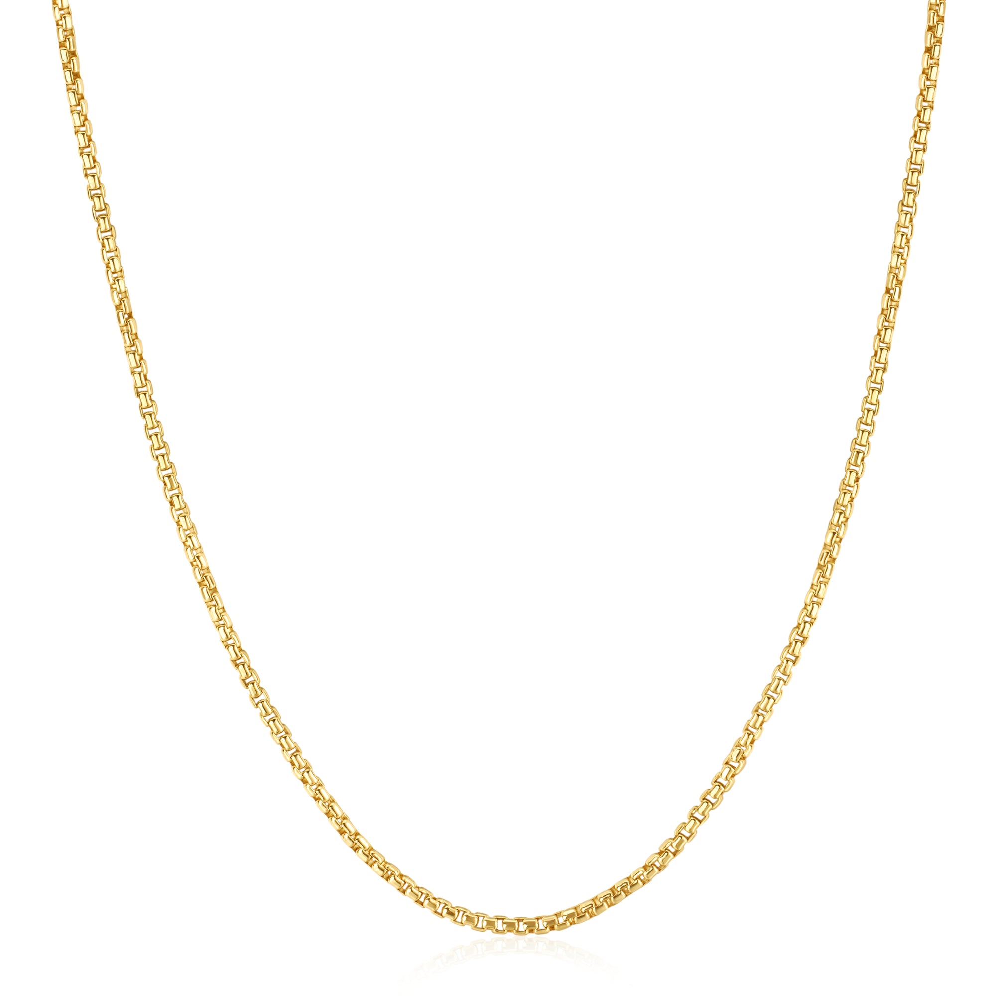 Gold Box Link Chain Necklace