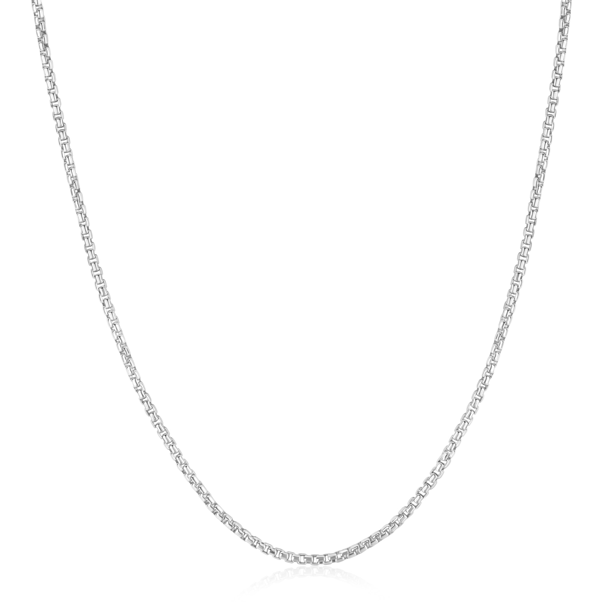 Silver Box Link Chain Necklace