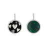 Silver Heart Enamel and Malachite Charm