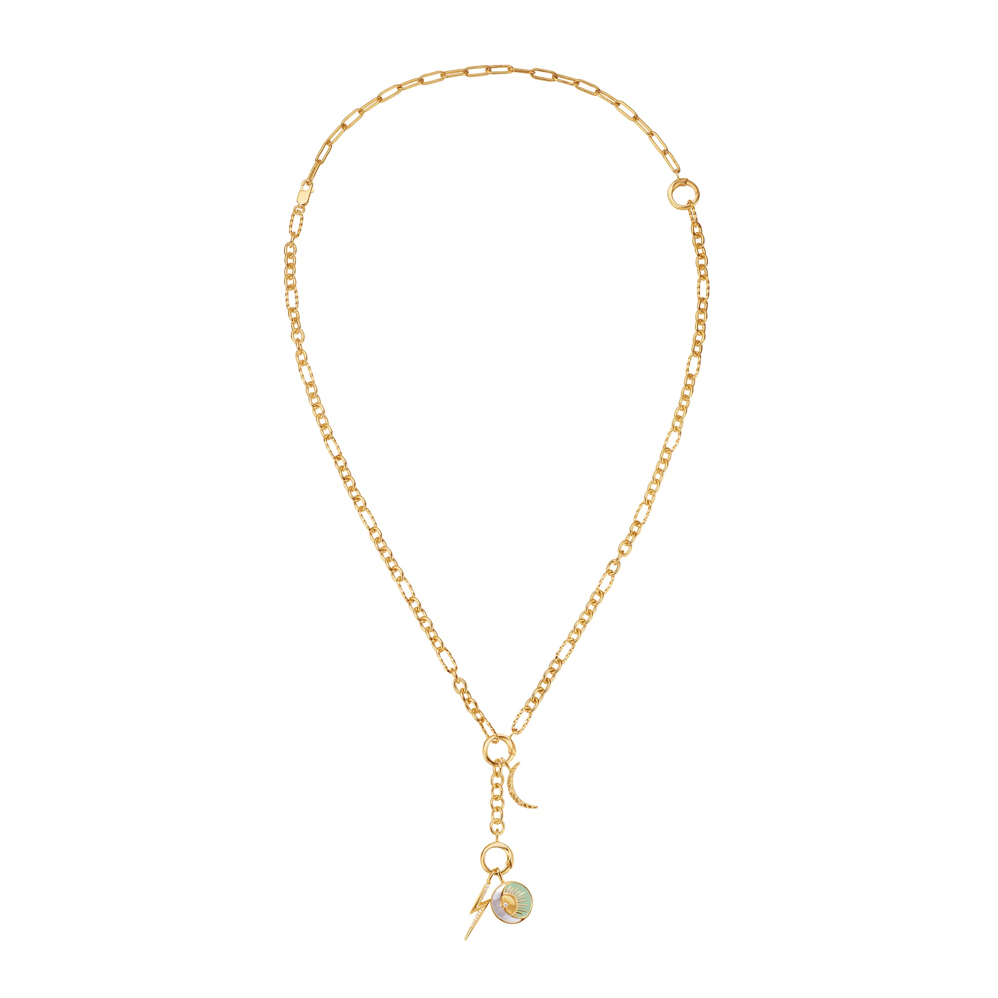 Gold Cosmic Charm Extender Necklace