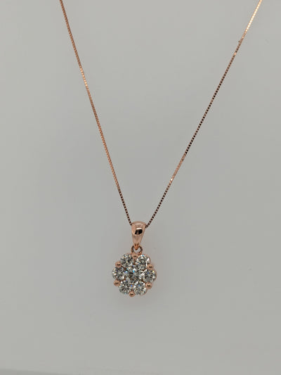 Rose Gold Flower Cluster Pendant