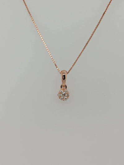 Rose Gold Flower Cluster Pendant