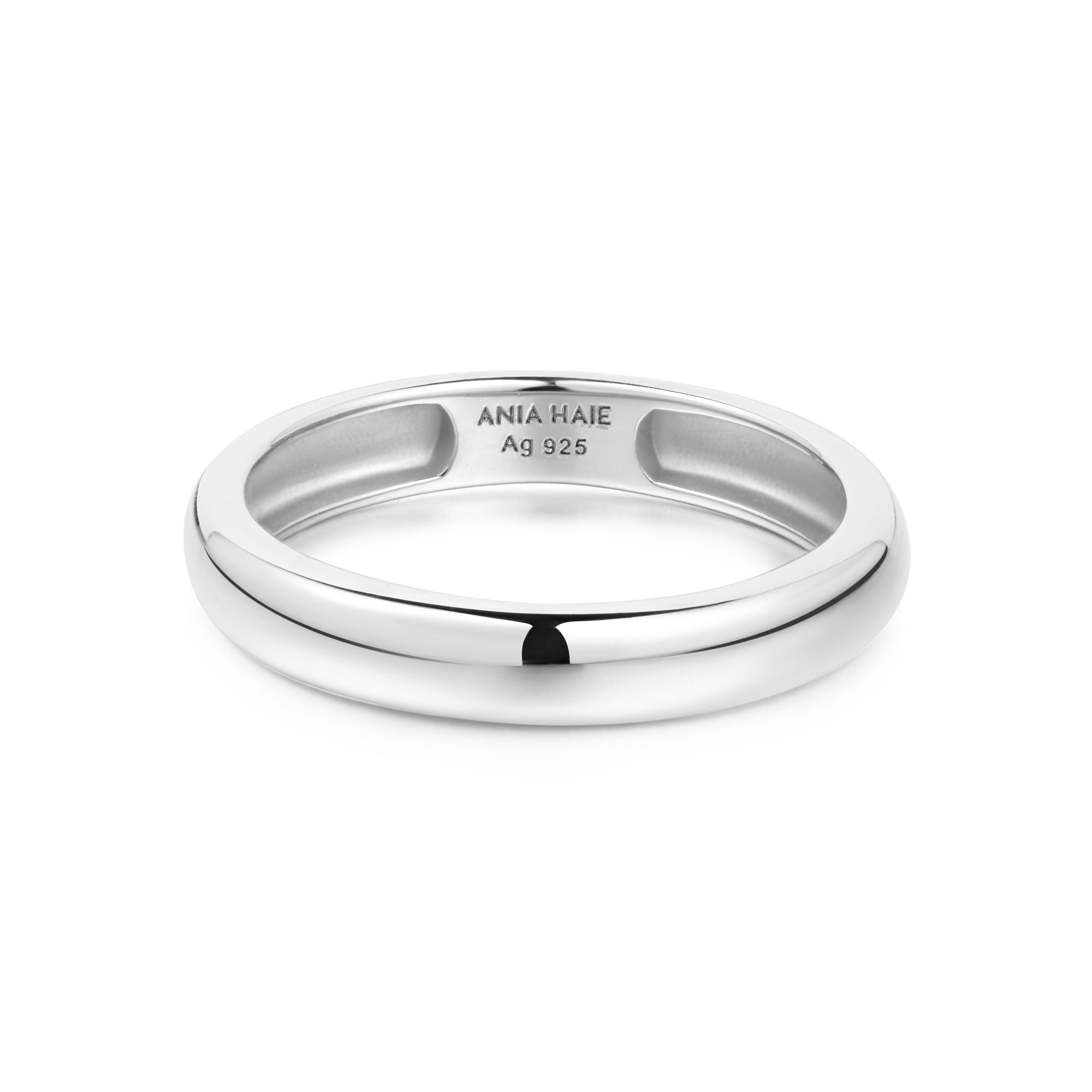 Silver Curve Dome Band